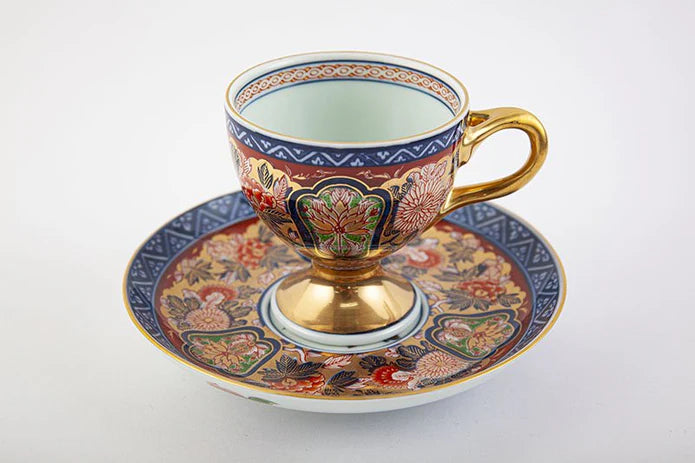 極錦金彩古伊万里様式【コーヒー碗皿】
