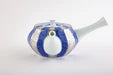 Silver and cobalt blue teapot