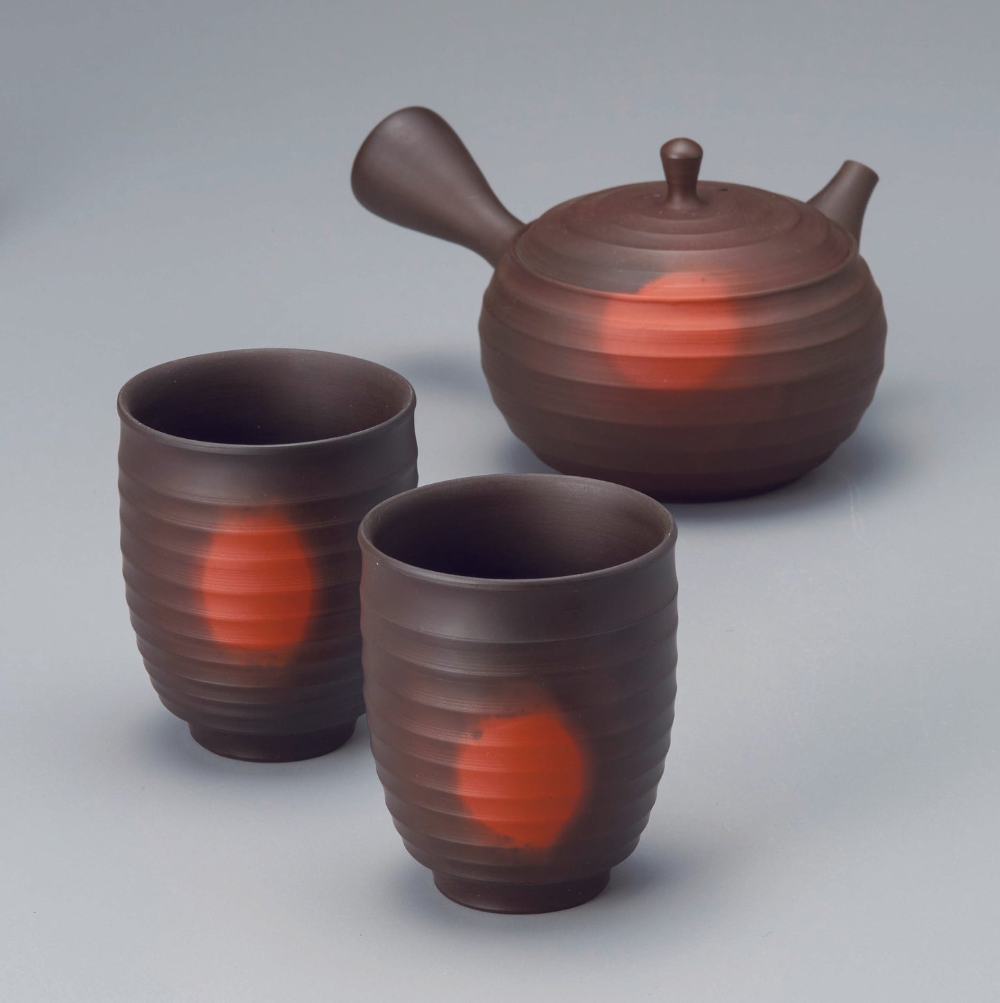 急須 常滑焼 玉光作 窯変線段3点セット セラメッシュ Y-262