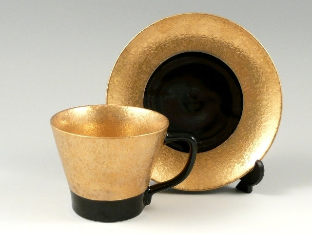 金濃黒釉掛分 コーヒーカップ