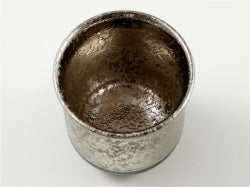 プラチナ濃黒釉掛分 湯呑