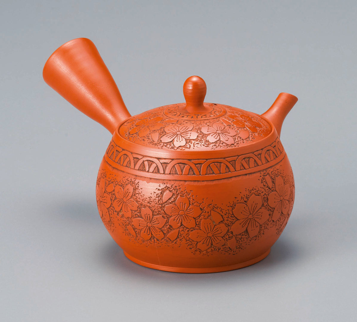 昭邨 朱泥白線茶注 第31回日本伝統工芸展入選作品 常滑 昭和59年 メ039 